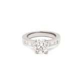 Certified 2 Carats Diamond 18 Carats White Gold Solitaire Ring